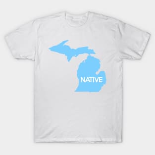 Michigan Native MI Pride Detroit Home Blue T-Shirt